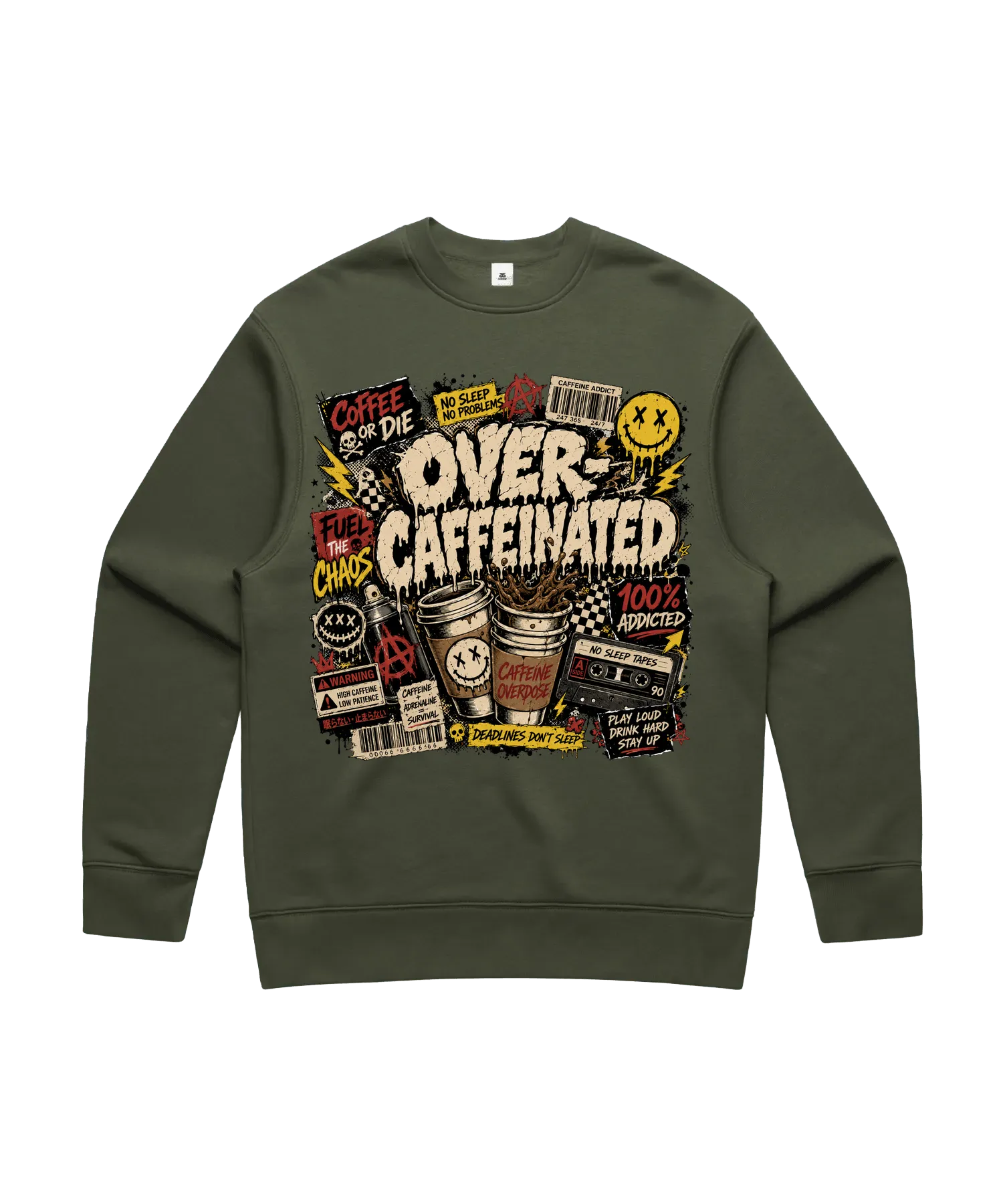 Over Caffeinated Crewneck