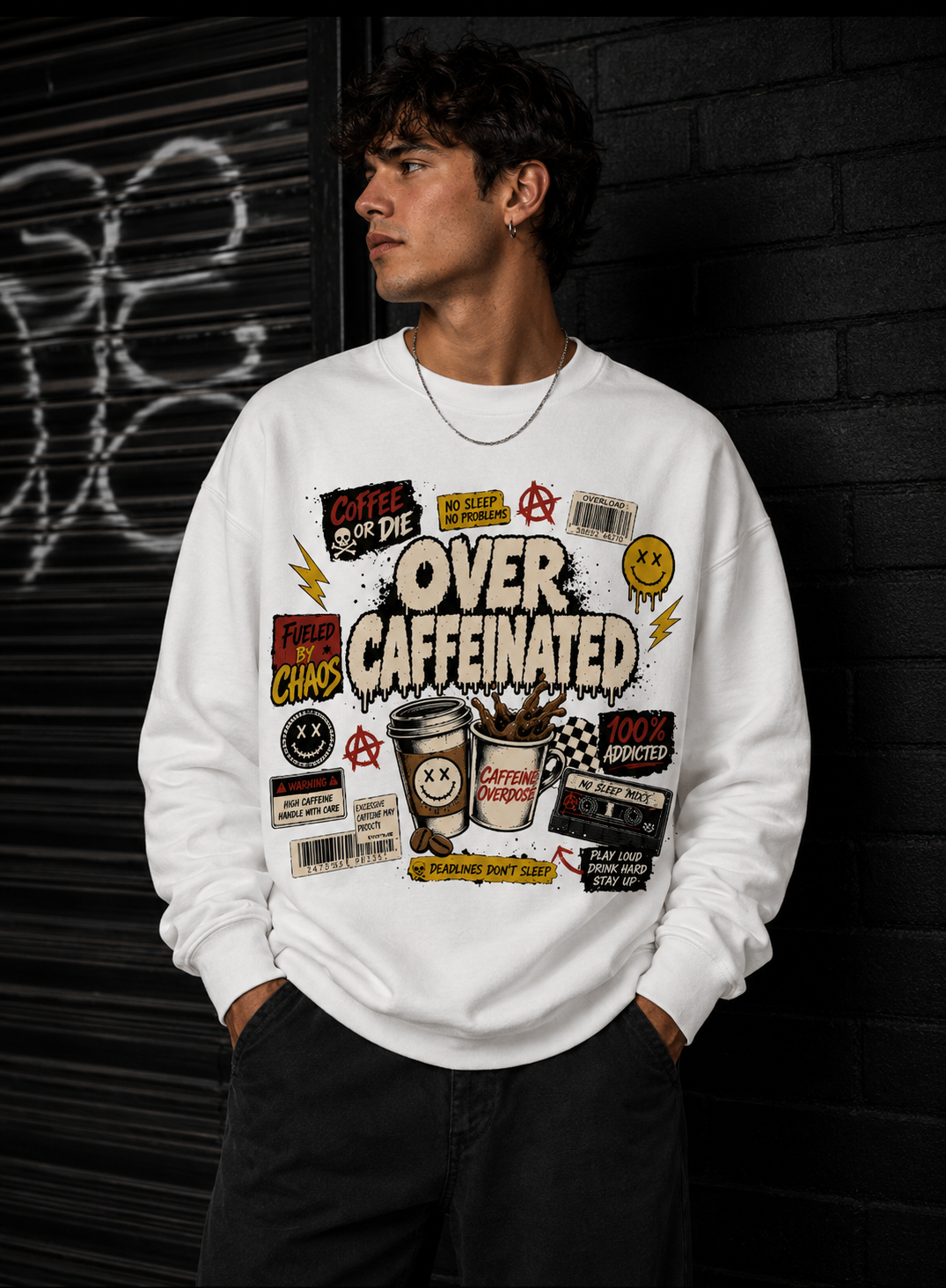 Over Caffeinated Crewneck