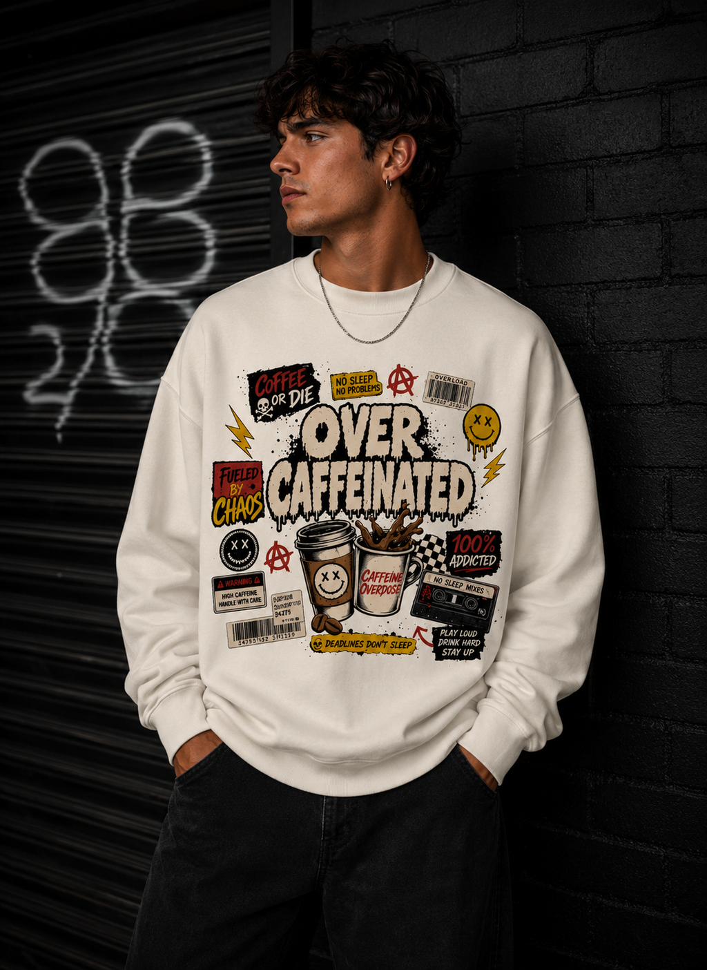 Over Caffeinated Crewneck