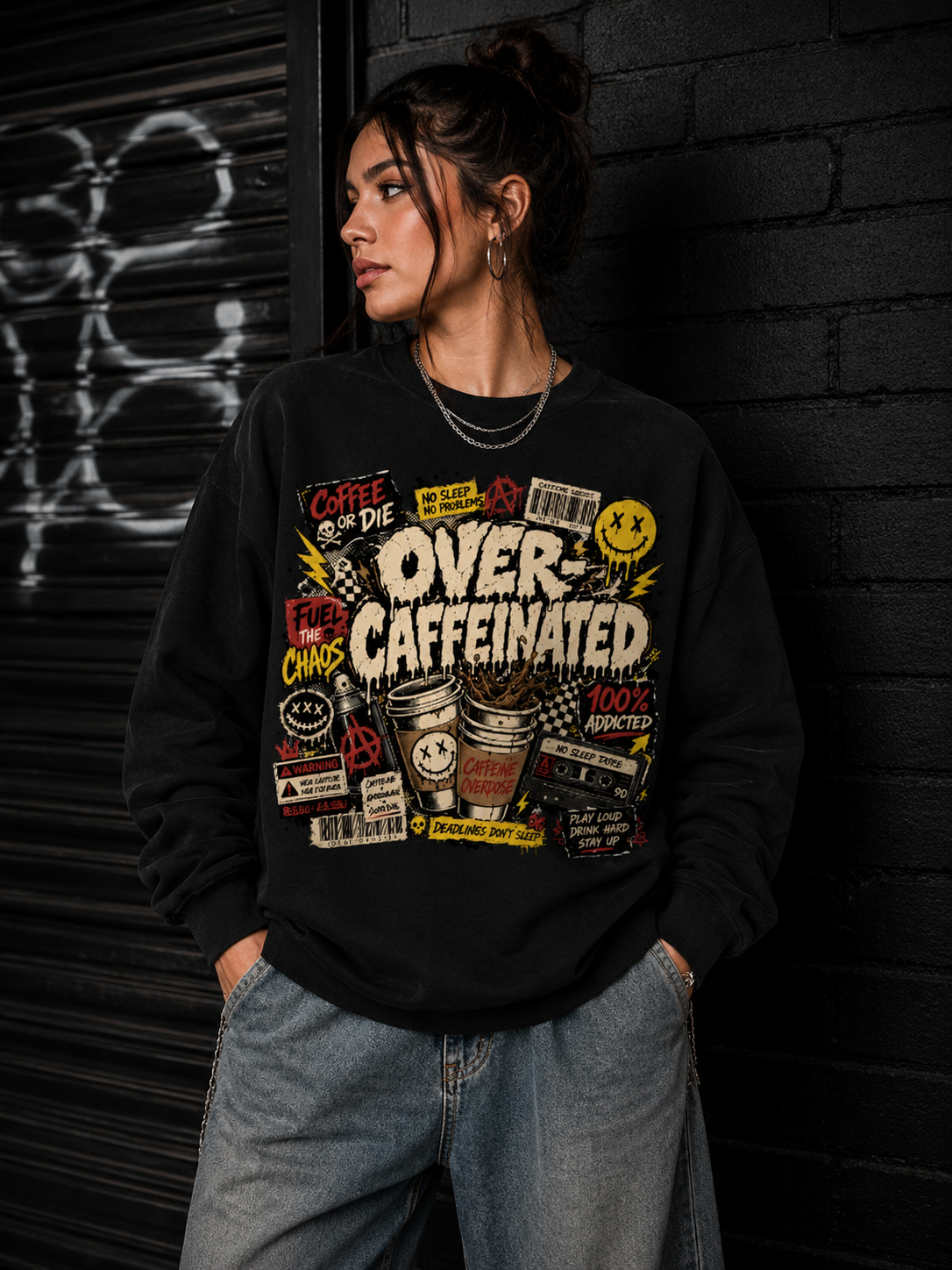 Over Caffeinated Crewneck