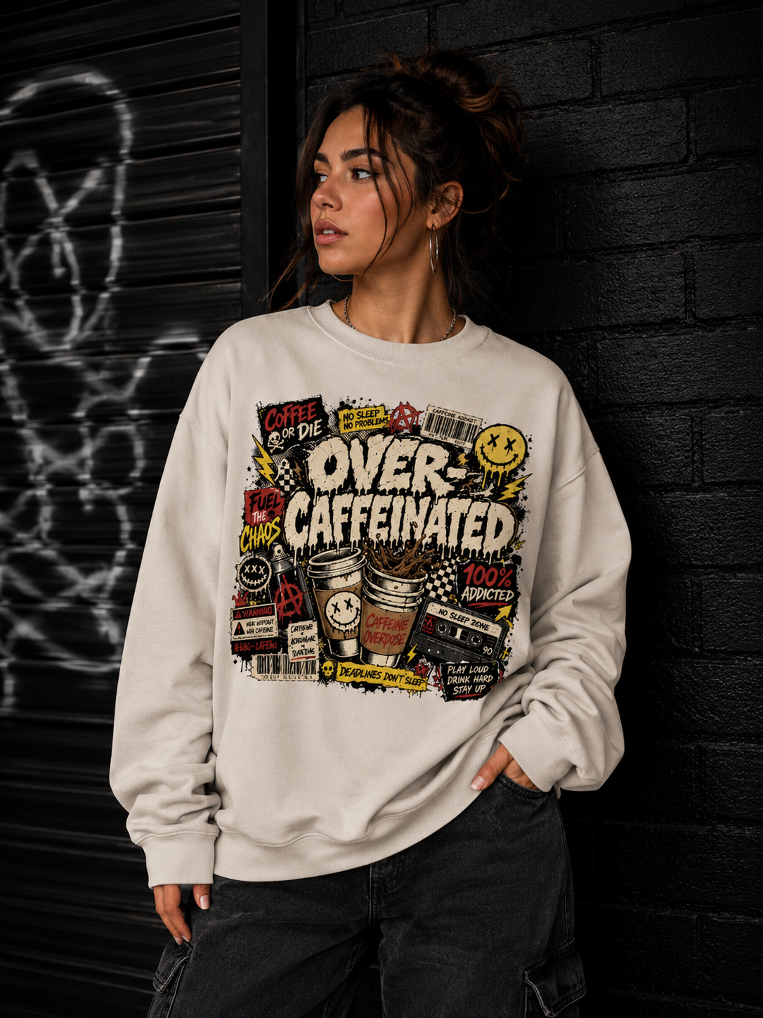 Over Caffeinated Crewneck