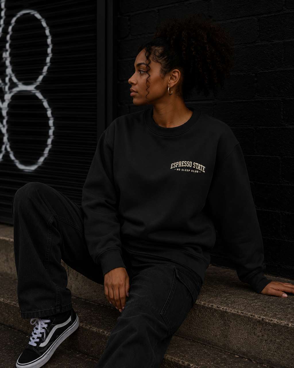 No Sleep Club Embroidered Crewneck