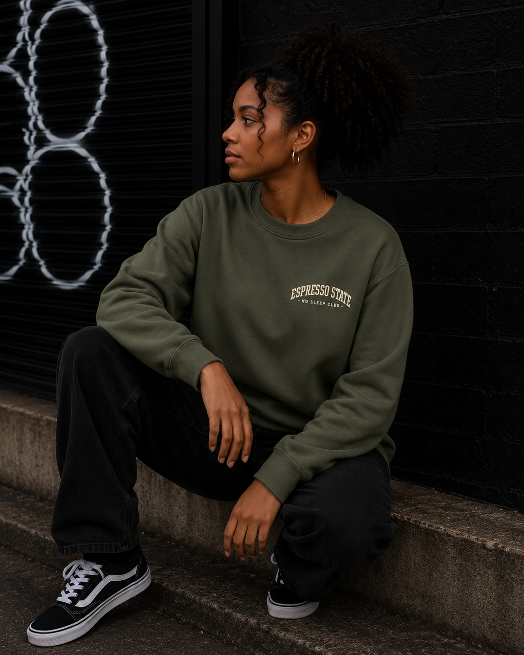 No Sleep Club Embroidered Crewneck