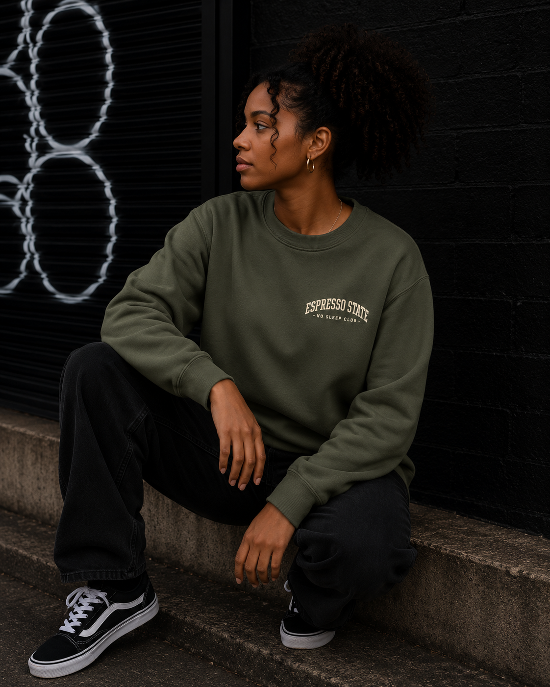 No Sleep Club Embroidered Crewneck