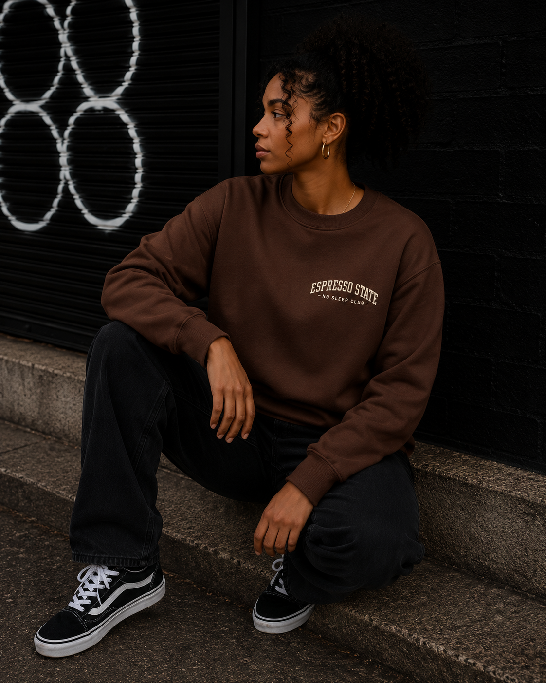 No Sleep Club Embroidered Crewneck